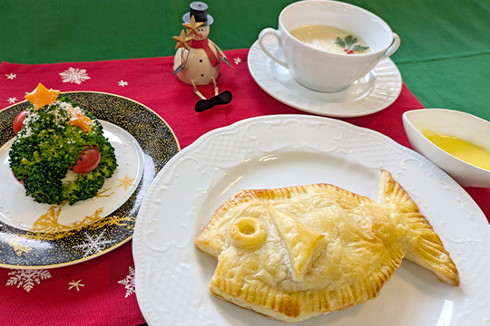 さけのパイ包み焼きでクリスマス